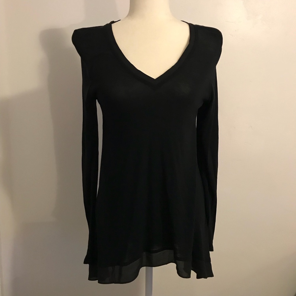 Anthropologie Deletta Black Long Sleeves Flowy Top